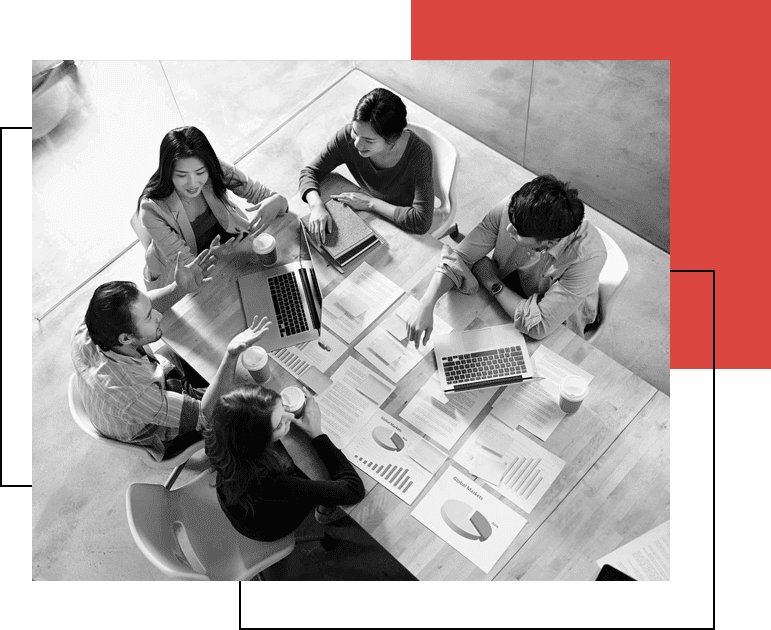 High Angle Shot of a Diverse Group of Businesspeople Sitting in the Office Together